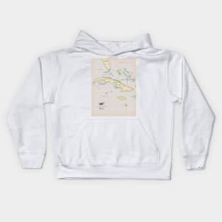 illustrated map of Cuba Kids Hoodie